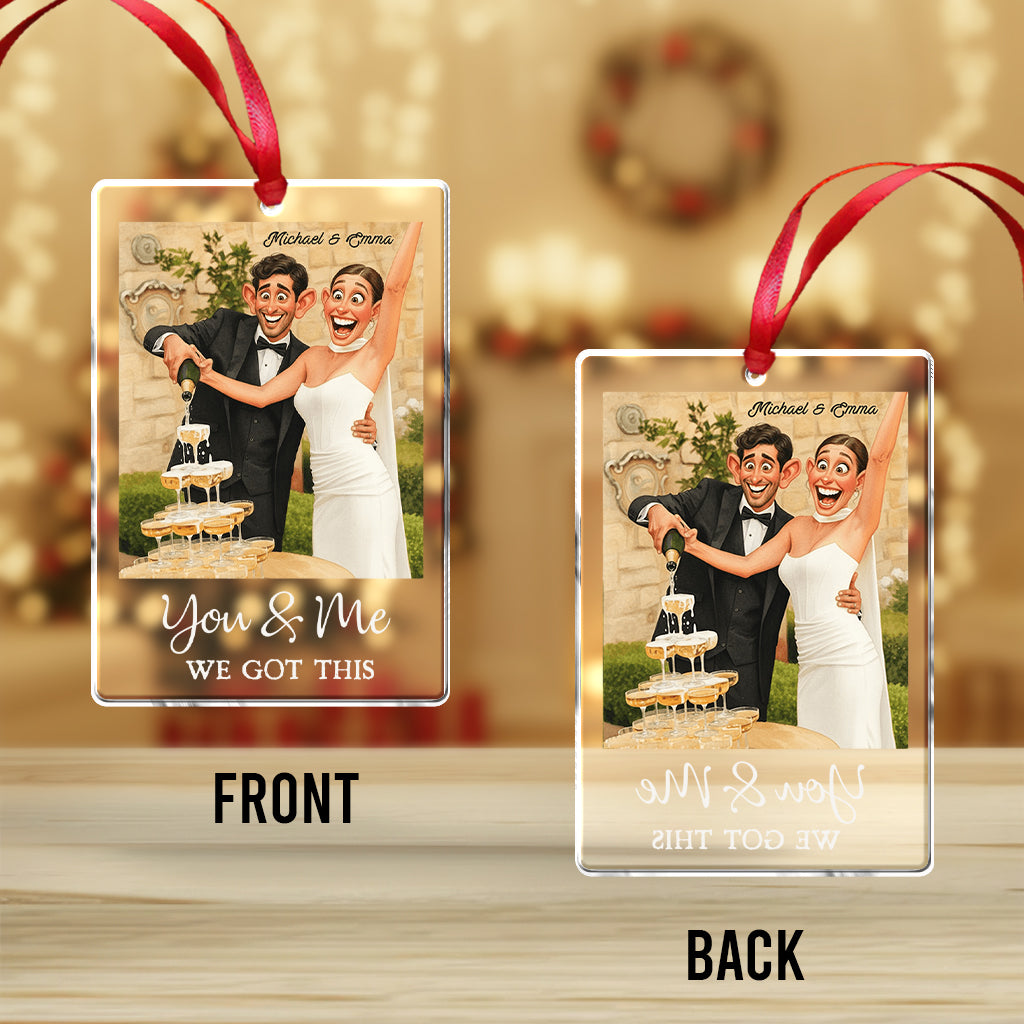 Ornement personnalisé pour couple, style caricature