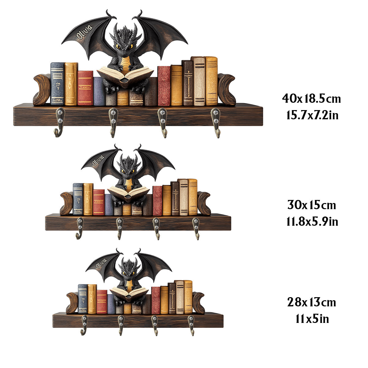 I'm A Bookdragon - Personalized Book Custom Shaped Key Rack