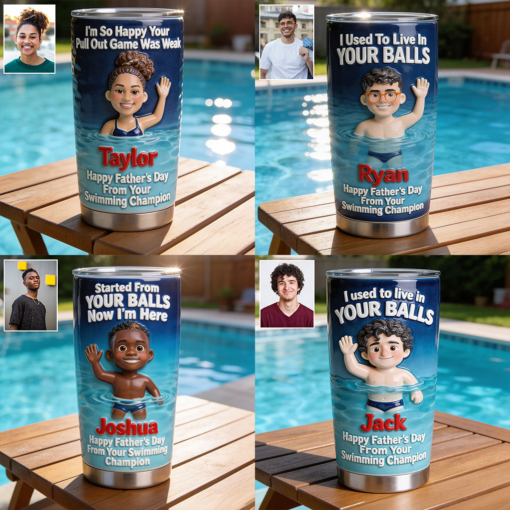 Von Ihrem Schwimmchampion - Personalisierter Vater-Tumbler