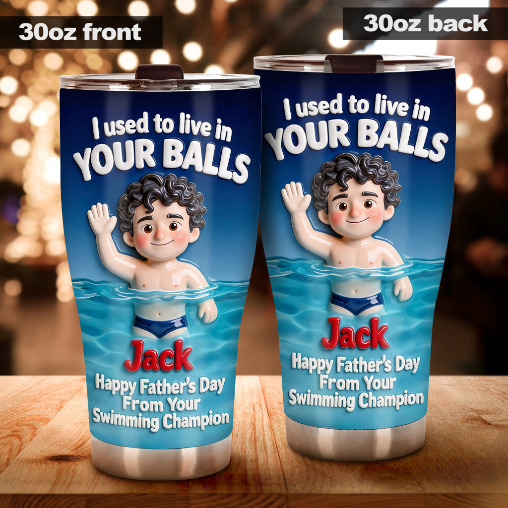 Von Ihrem Schwimmchampion - Personalisierter Vater-Tumbler