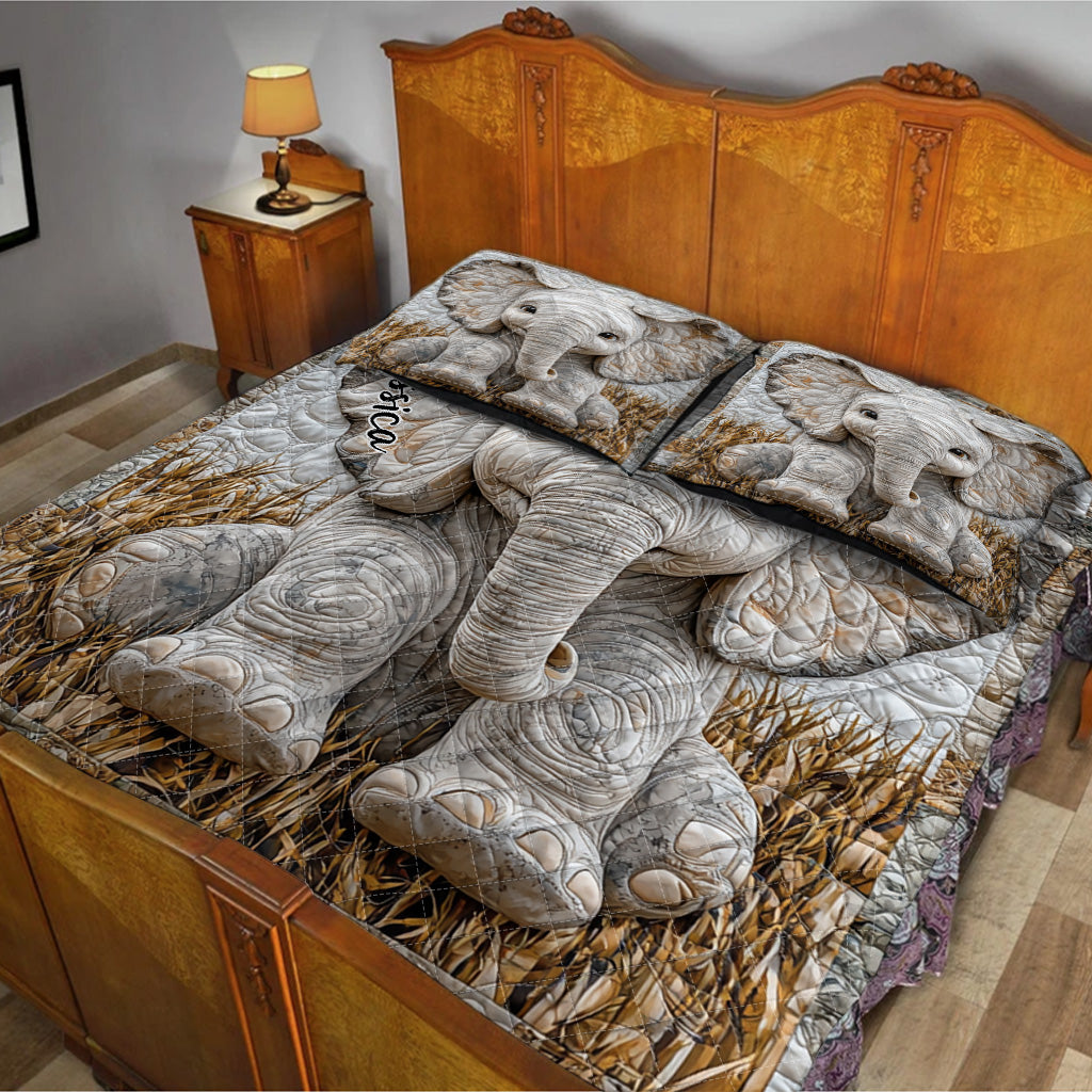 Niedlicher Elefant – Personalisiertes Elefanten-Bettwäscheset