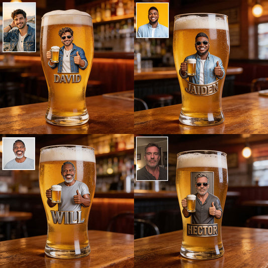 Individuell gestaltbares Bierglas mit Foto für Bierliebhaber – personalisiertes Bierglas