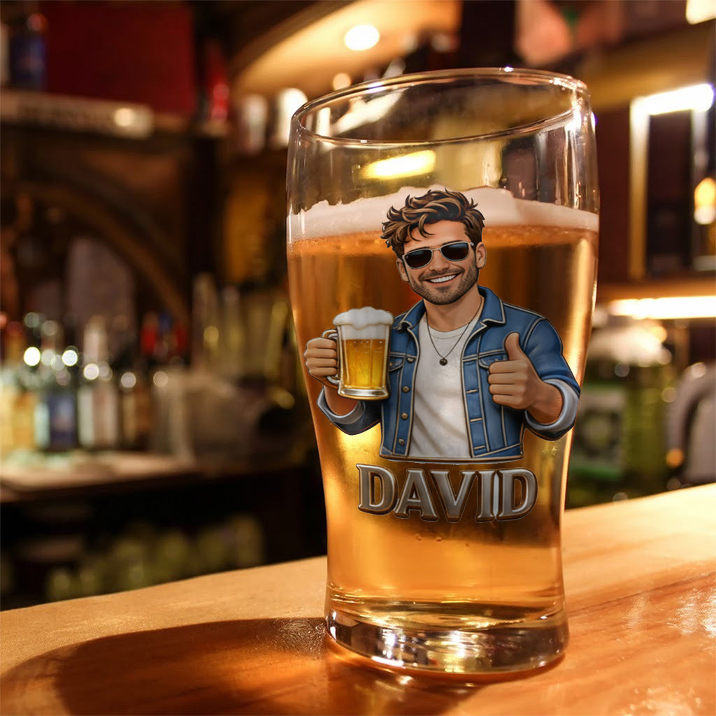 Individuell gestaltbares Bierglas mit Foto für Bierliebhaber – personalisiertes Bierglas