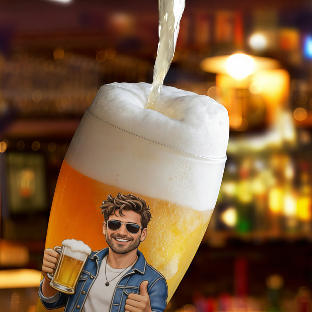 Individuell gestaltbares Bierglas mit Foto für Bierliebhaber – personalisiertes Bierglas