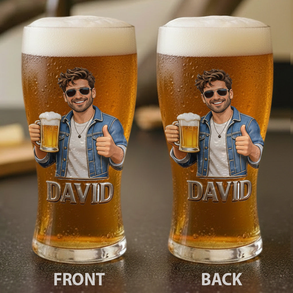 Individuell gestaltbares Bierglas mit Foto für Bierliebhaber – personalisiertes Bierglas