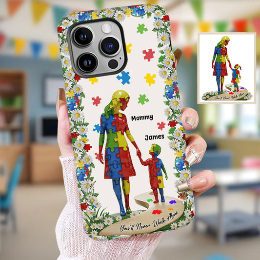 You'll Never Walk Alone - Personalized Autism Awareness Full Print Phone Case