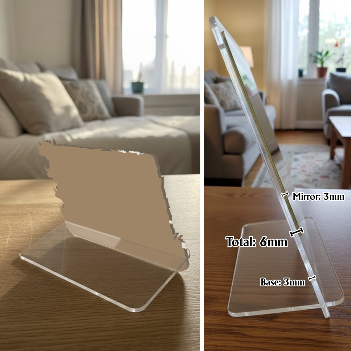 Adorables vaches des Highlands qui jettent un coup d'œil - Miroir de bureau personnalisé avec vaches des Highlands