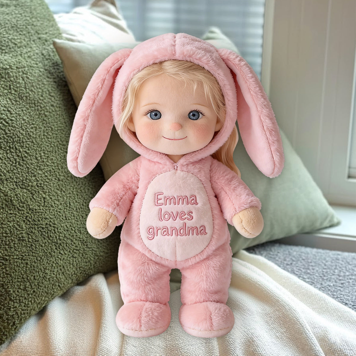 Any Photo Nana's Peeps Gift For Mom, Grandma - Personalized Grandma Premium Faux Fur Pillow