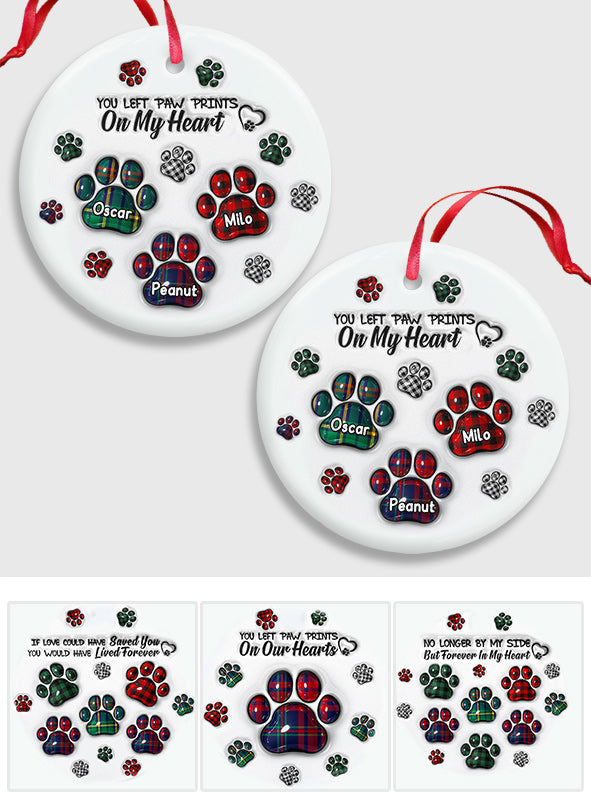 Paw Print - Personalized Dog Ceramic Circle Ornament