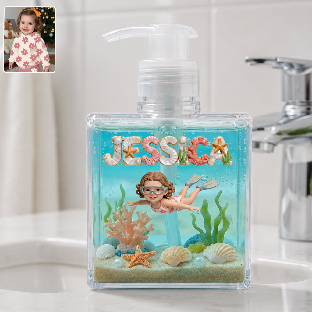 Funny Gift, Swim In The Bottle - Personalized Kid Pump Dispenser