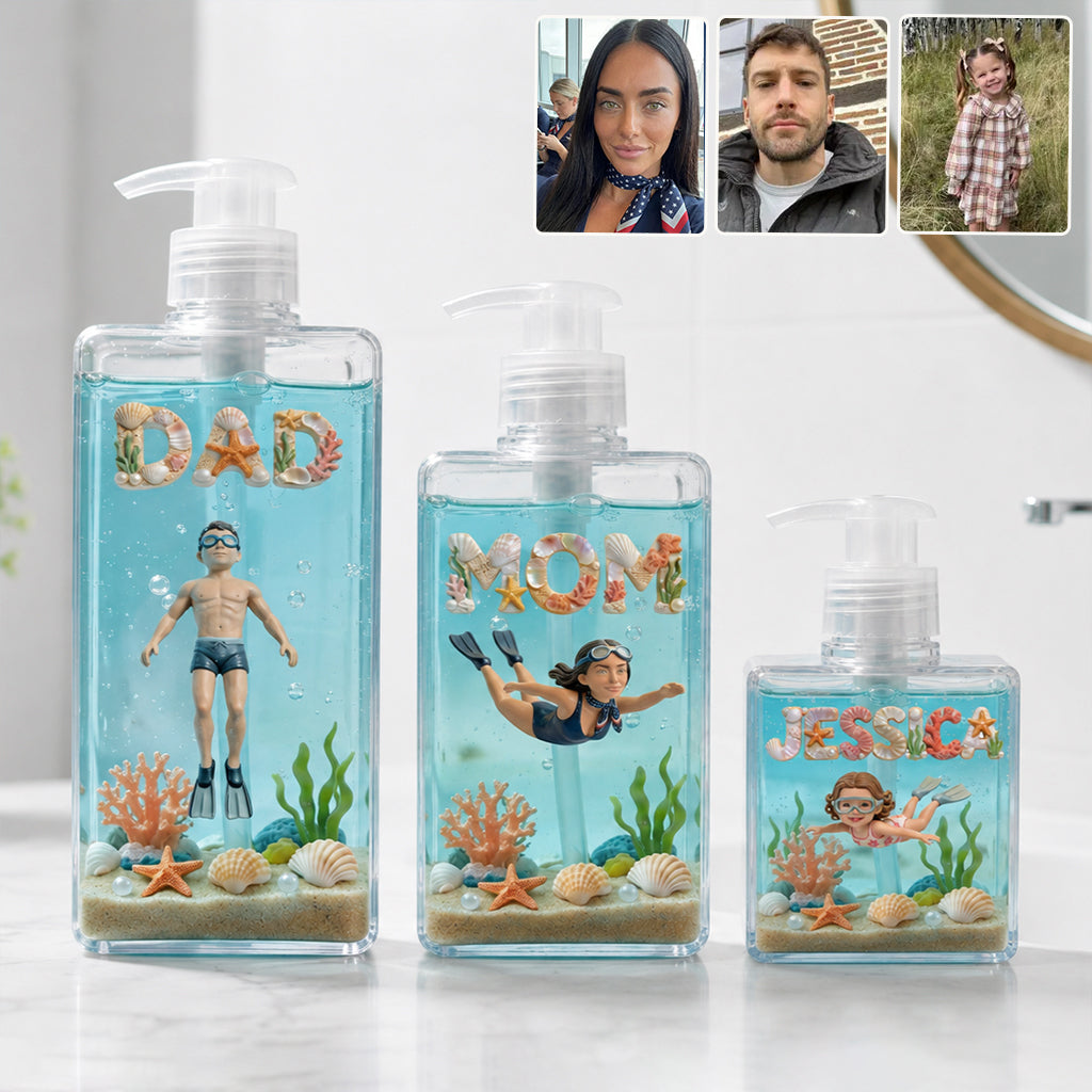 Funny Gift, Swim In The Bottle - Personalized Kid Pump Dispenser