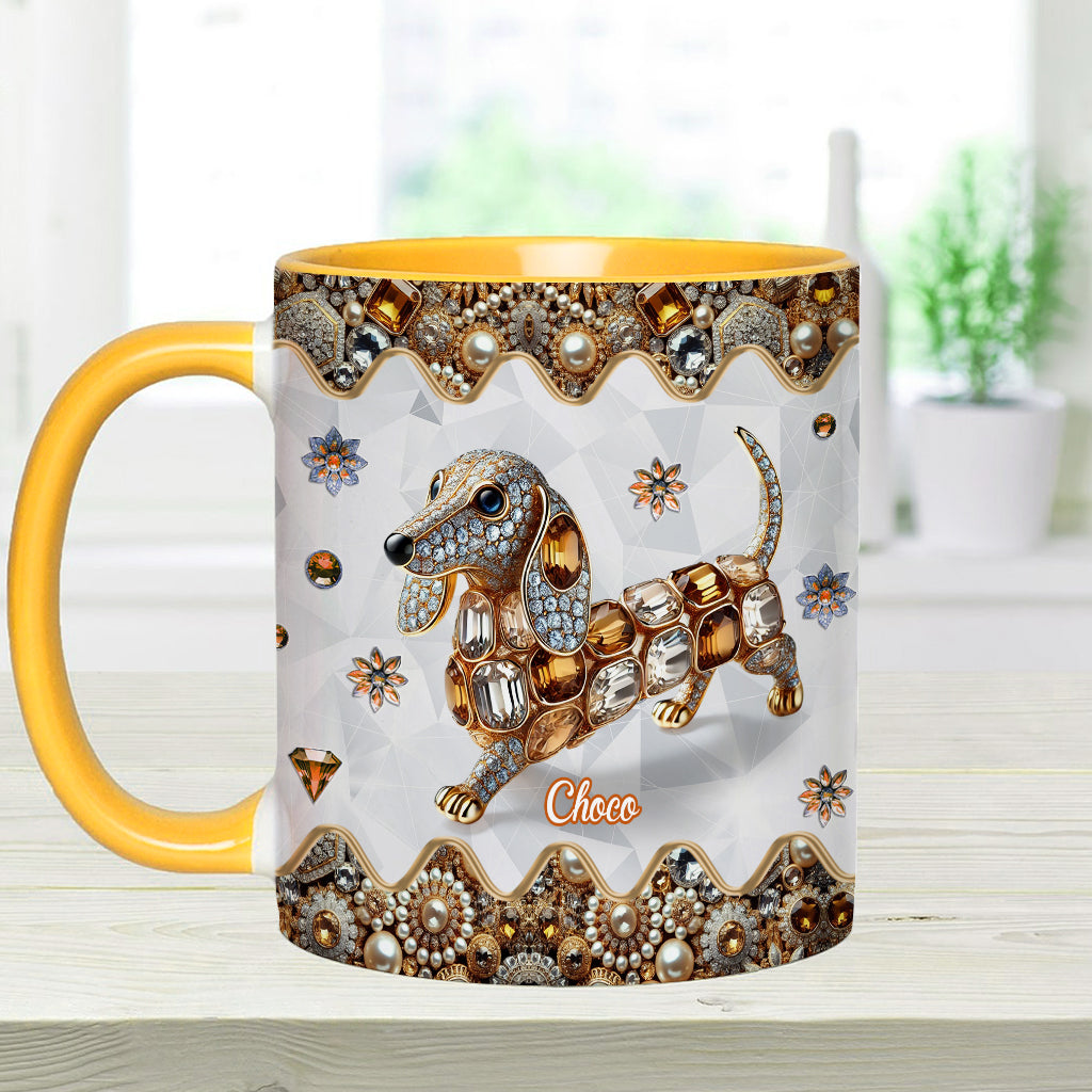 Love Dachshund - Personalized Dog Accent Mug