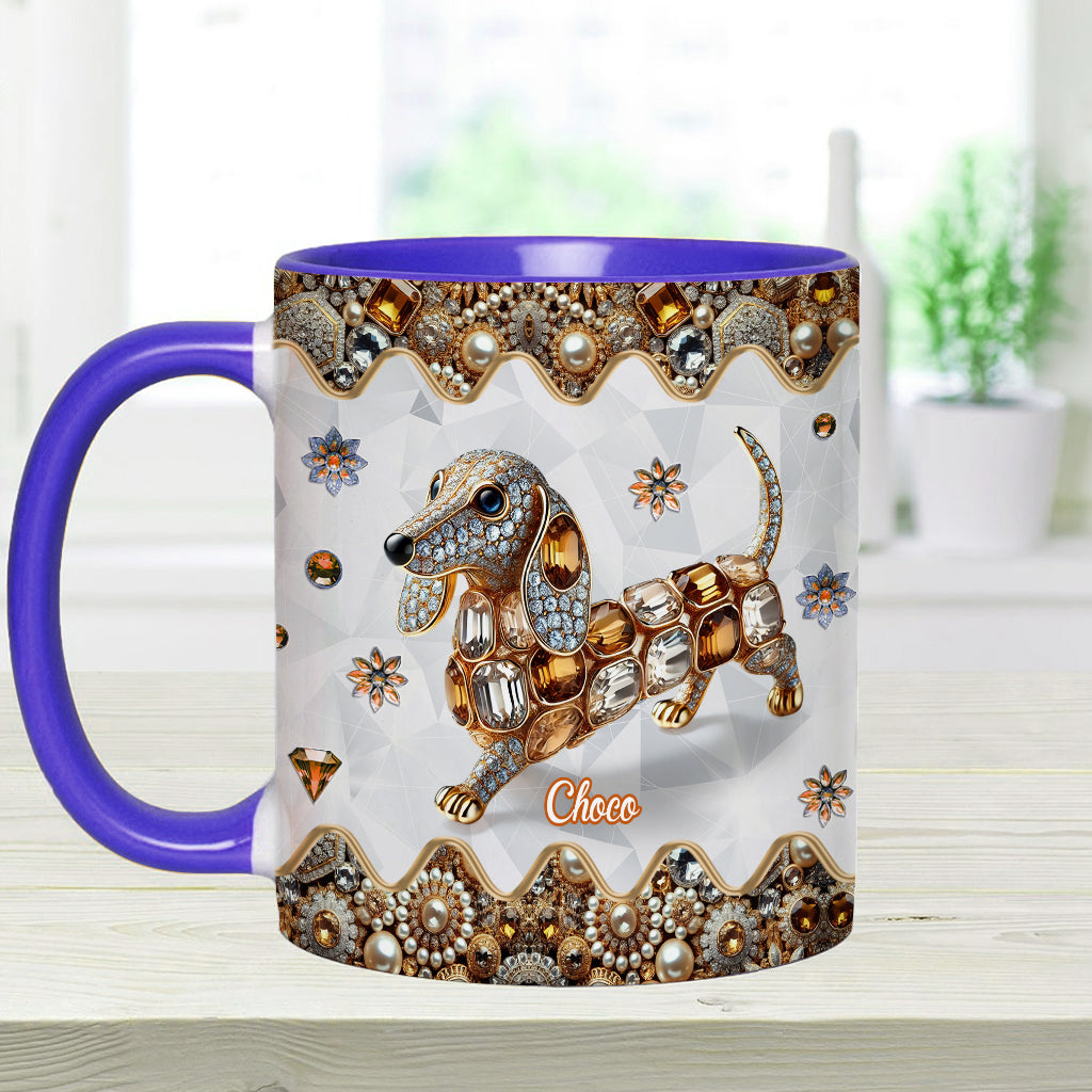 Love Dachshund - Personalized Dog Accent Mug