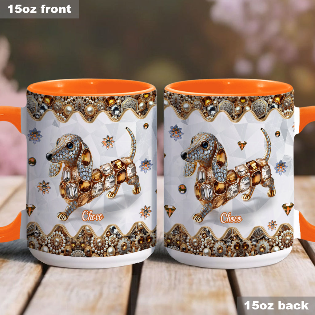 Love Dachshund - Personalized Dog Accent Mug
