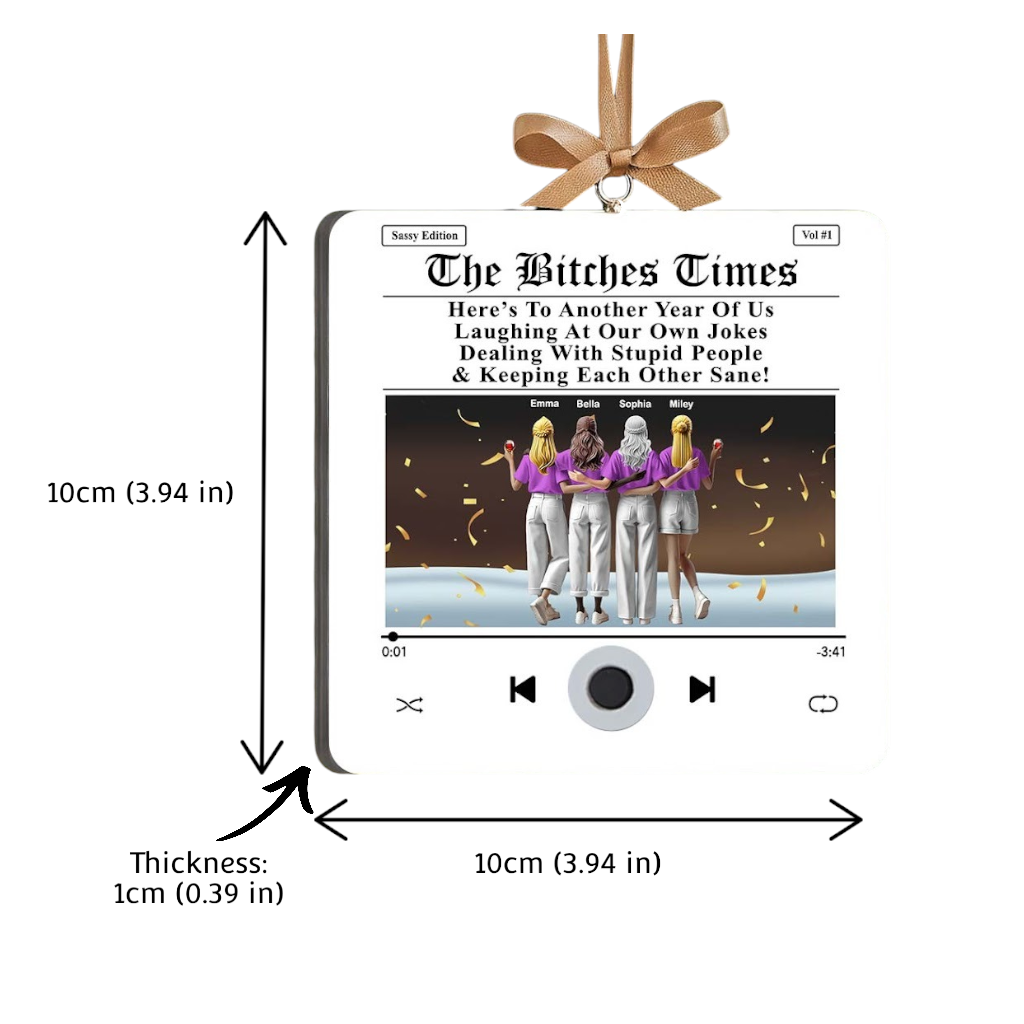 Besties Christmas Gift - Personalized Bestie Music Player Ornament