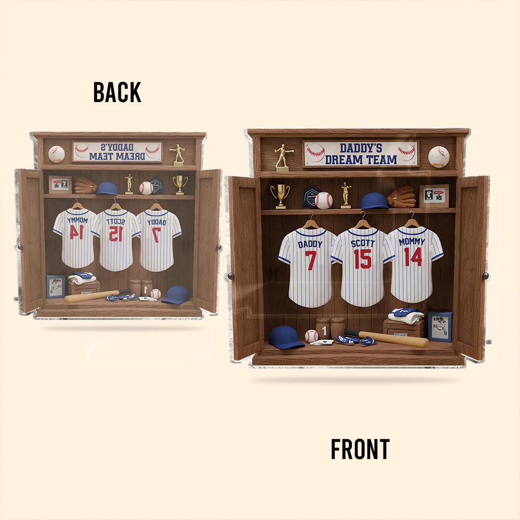 Dream Basball Team Gift For Dad, Grandpa - Personalized Father Custom Shaped Acrylic Plaque