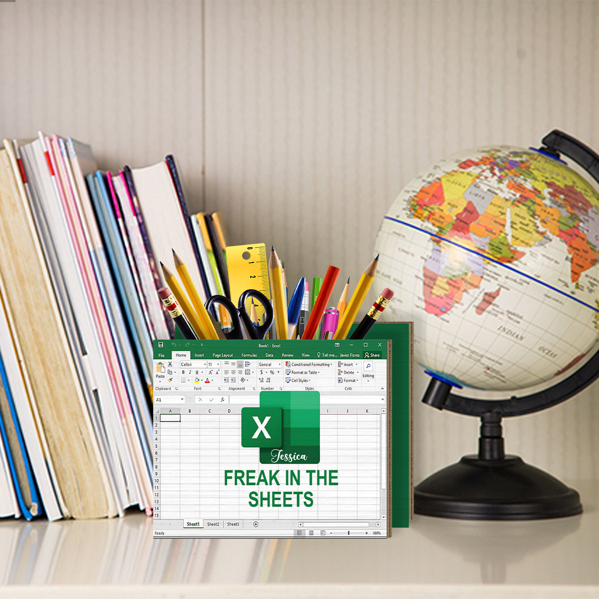 Freak In The Sheets - Personalized Colleague Wooden Pen Holder