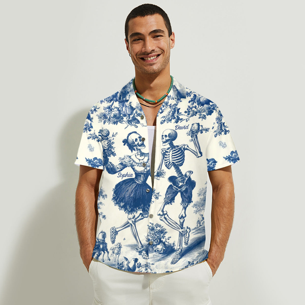 Til Death Do Us Part Aloha Skeleton - Personalized Couple Hawaiian Shirt & Sleeveless Dress
