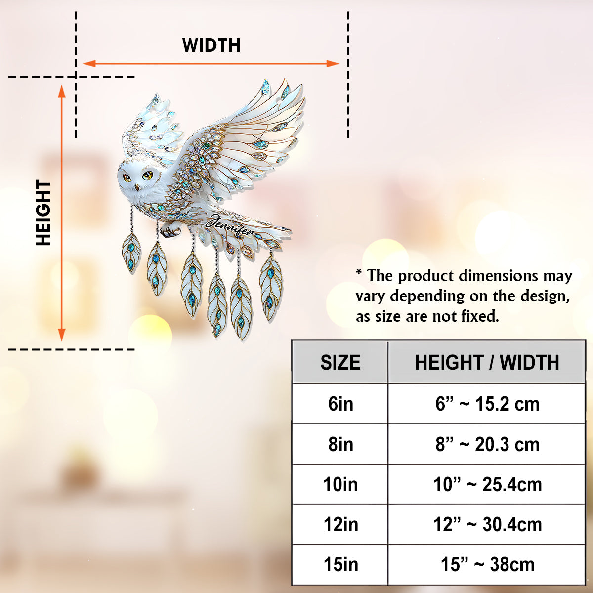 Snow Owl Dream - Personalized Owl Window Hanging Suncatcher Ornament