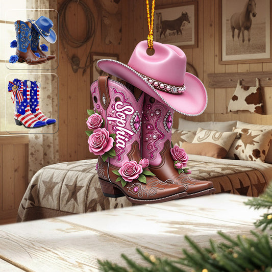 Bottes de cowgirl - Ornement de cowgirl personnalisé
