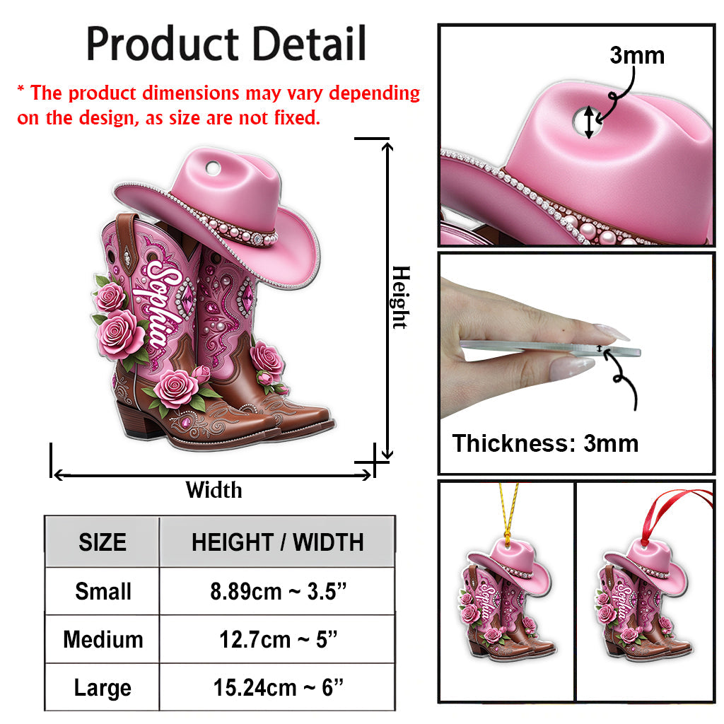Cowgirl-Stiefel – Personalisierter Cowgirl-Anhänger