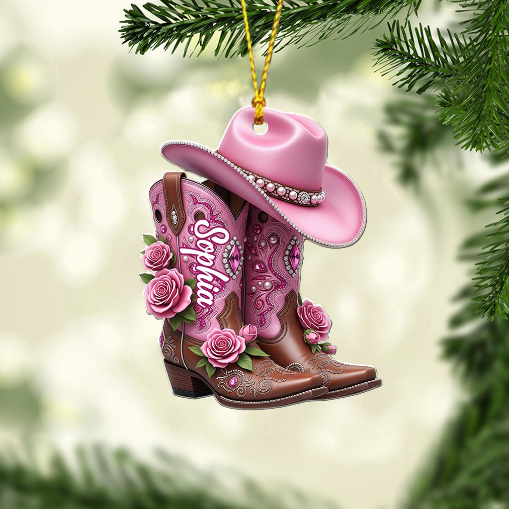 Cowgirl-Stiefel – Personalisierter Cowgirl-Anhänger