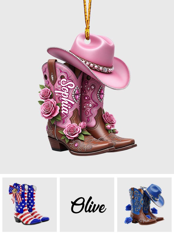 Cowgirl-Stiefel – Personalisierter Cowgirl-Anhänger