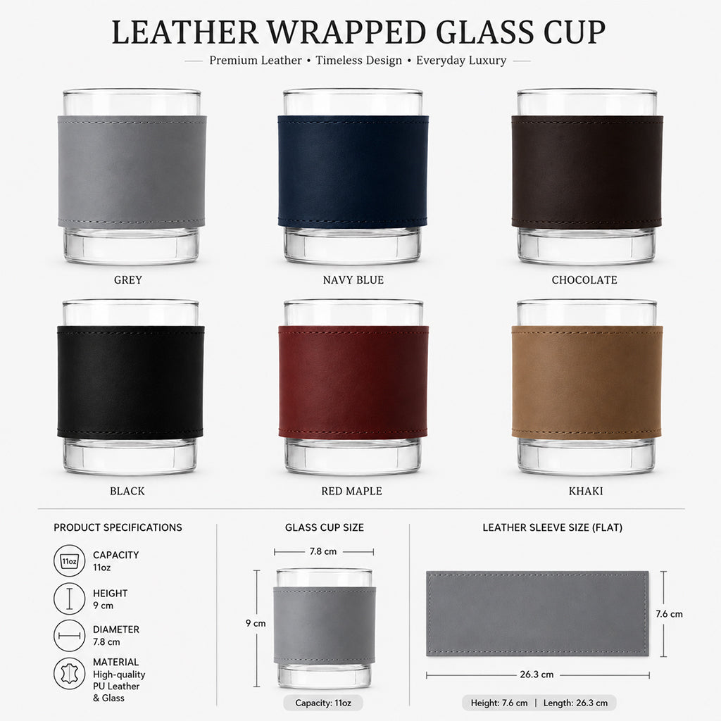 Personalisierte Whiskygläser für Liebhaber - Whiskyglas mit Lederhalter