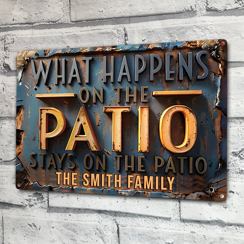 The Patio Code - Personalized Backyard Rectangle Metal Sign