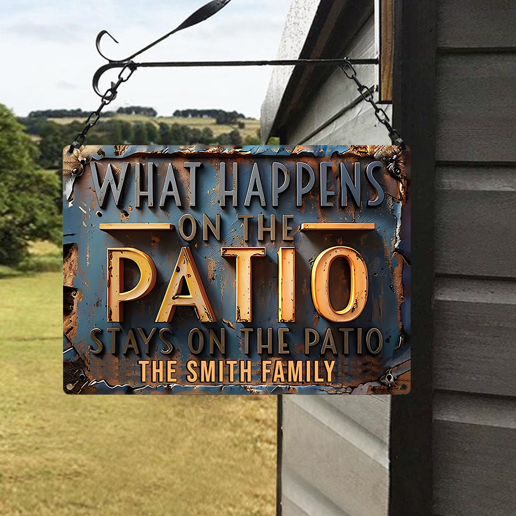 The Patio Code - Personalized Backyard Rectangle Metal Sign
