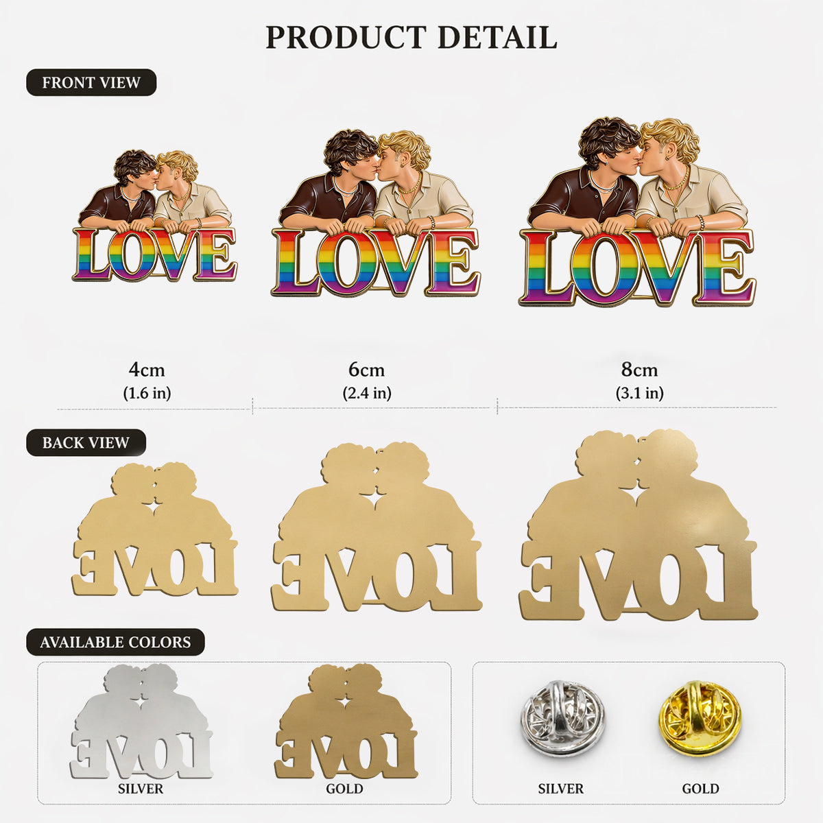 Individuelles Foto - Personalisierte LGBT Unterstützung 3D Prägeemblem