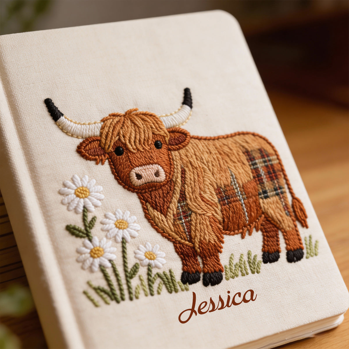 Love Highland Cows - Personalized Highland Cow Leather Journal