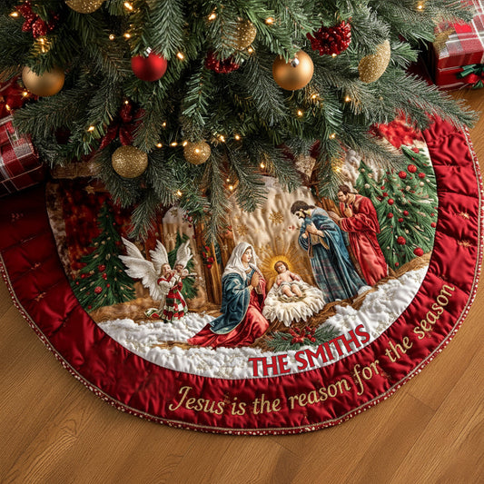 Jesus Is The Reason For The Season - Personalized Christian Tree Skirt - Personalized Christian Tree Skirt