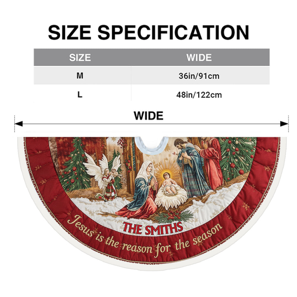 Jesus Is The Reason For The Season - Personalized Christian Tree Skirt - Personalized Christian Tree Skirt