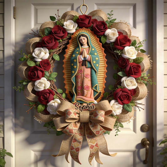 Notre Dame de Guadalupe - Panneau en bois personnalisé chrétien