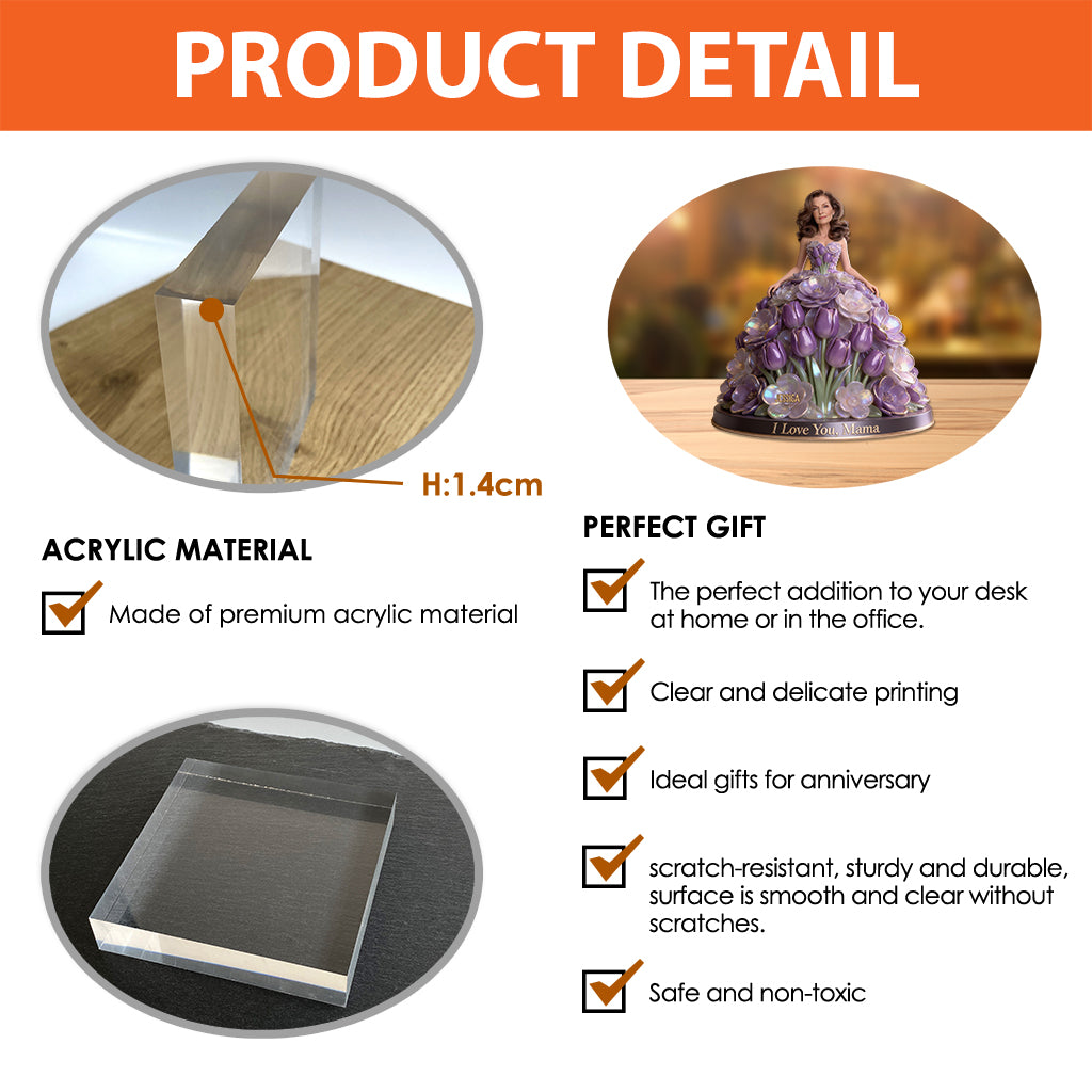 We Love You Mom - Personalized Mother Custom Shaped Acrylic Plaque