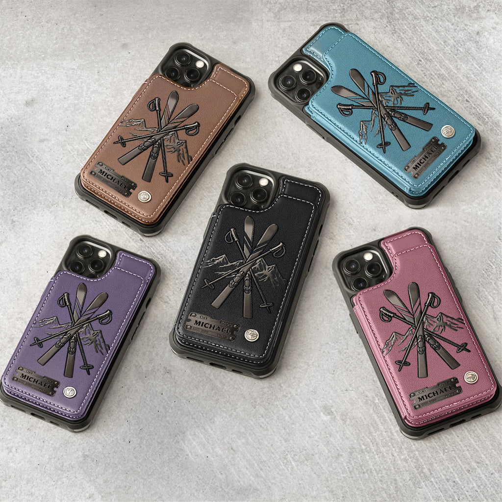 Skifahrer-Liebe – Personalisierte Ski-Handyhülle