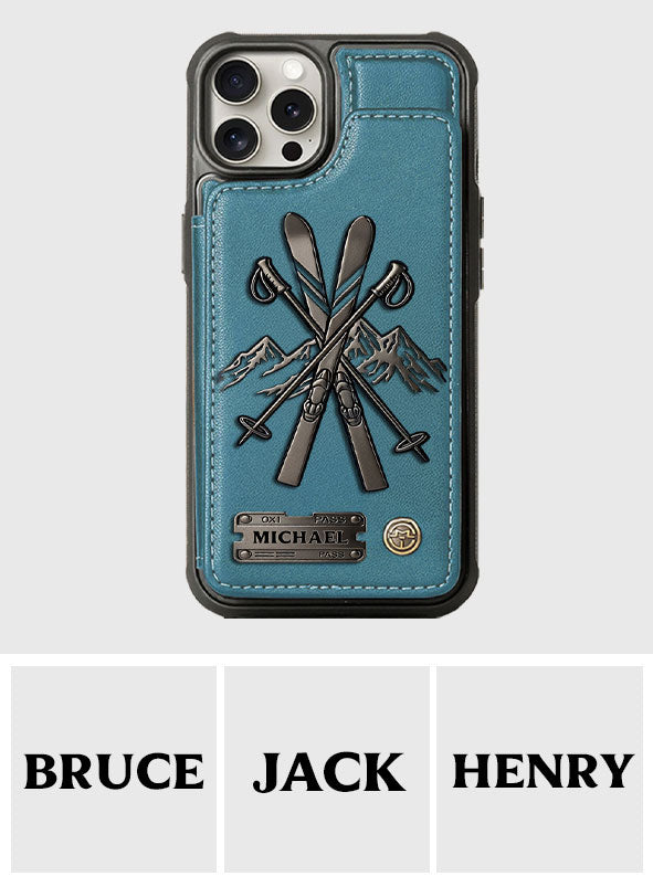 Skifahrer-Liebe – Personalisierte Ski-Handyhülle