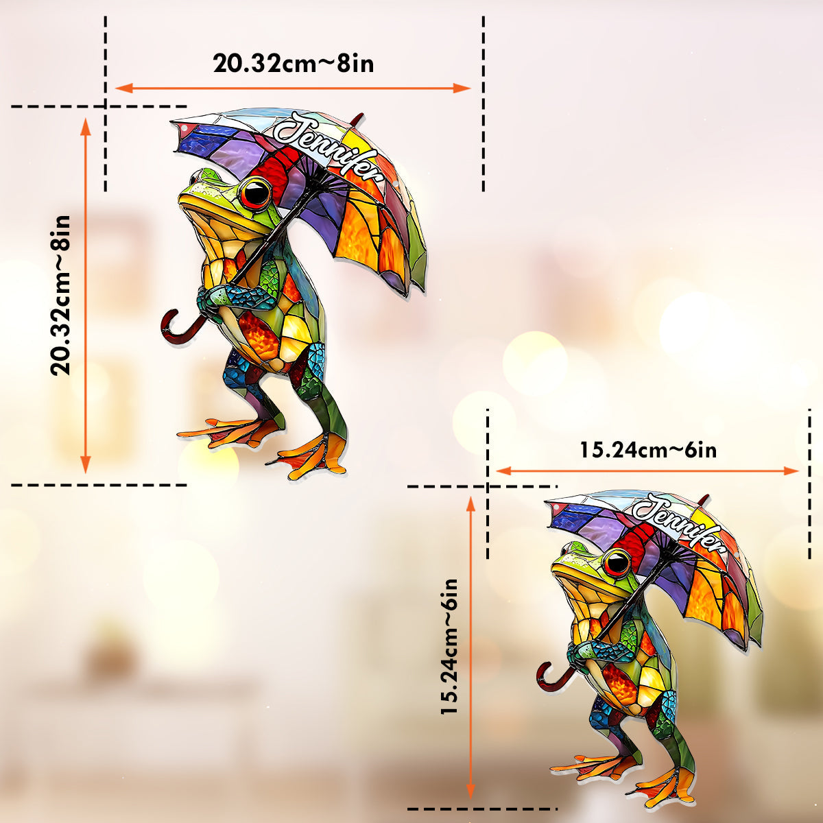 Niedlicher Frosch – Personalisierter Frosch-Fensterhänger als Sonnenfänger 