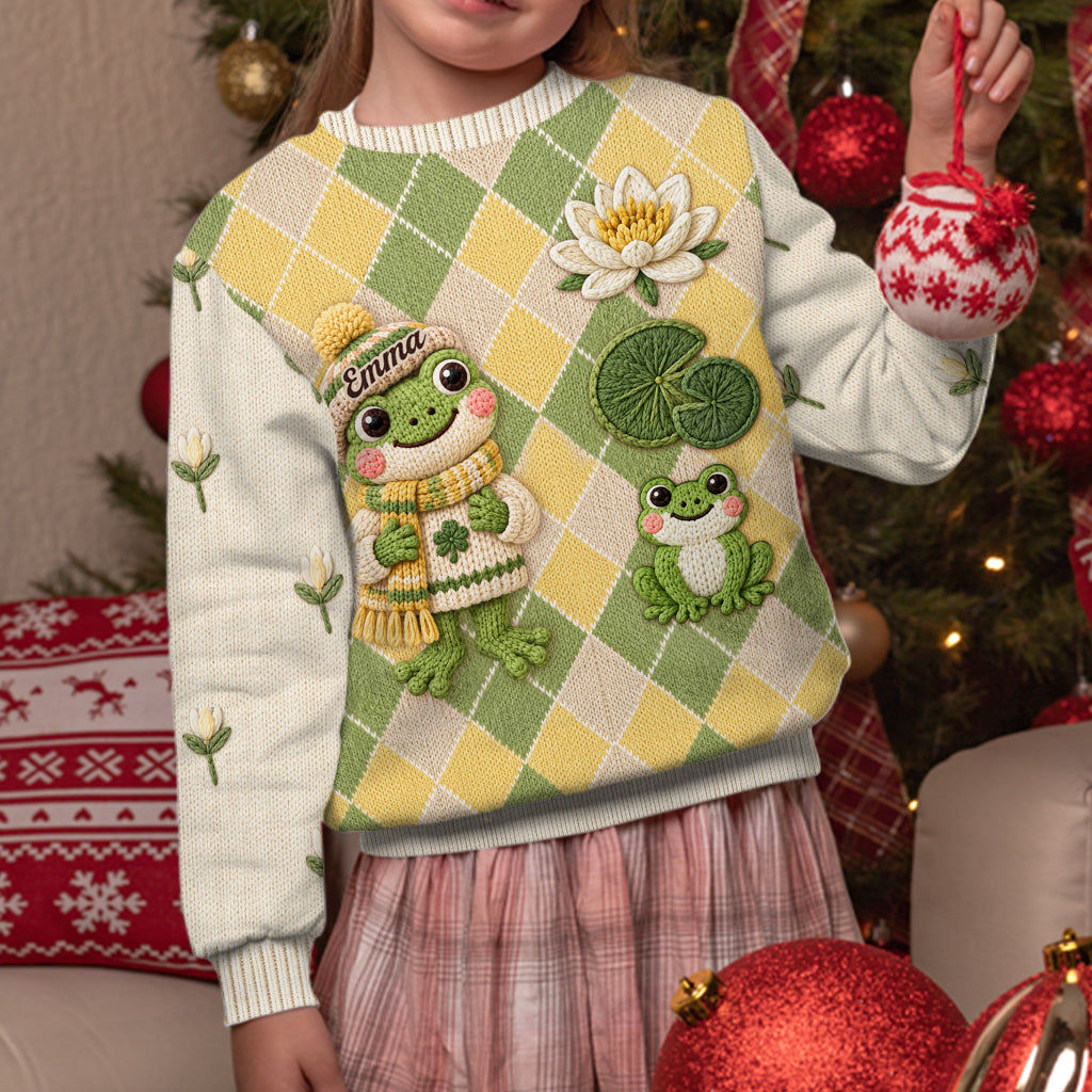 Love Frogs - Personalized Frog Cardigan Sweater