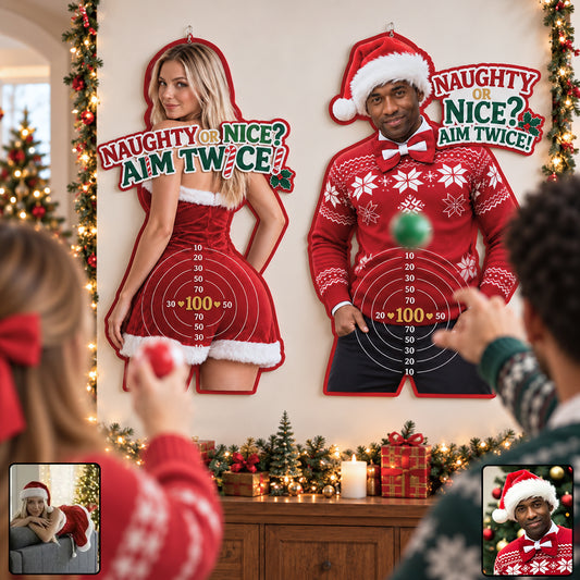 Weihnachtsnacht Würziges Spiel - Personalisierbares Paar Klebe-Dartboard-Set