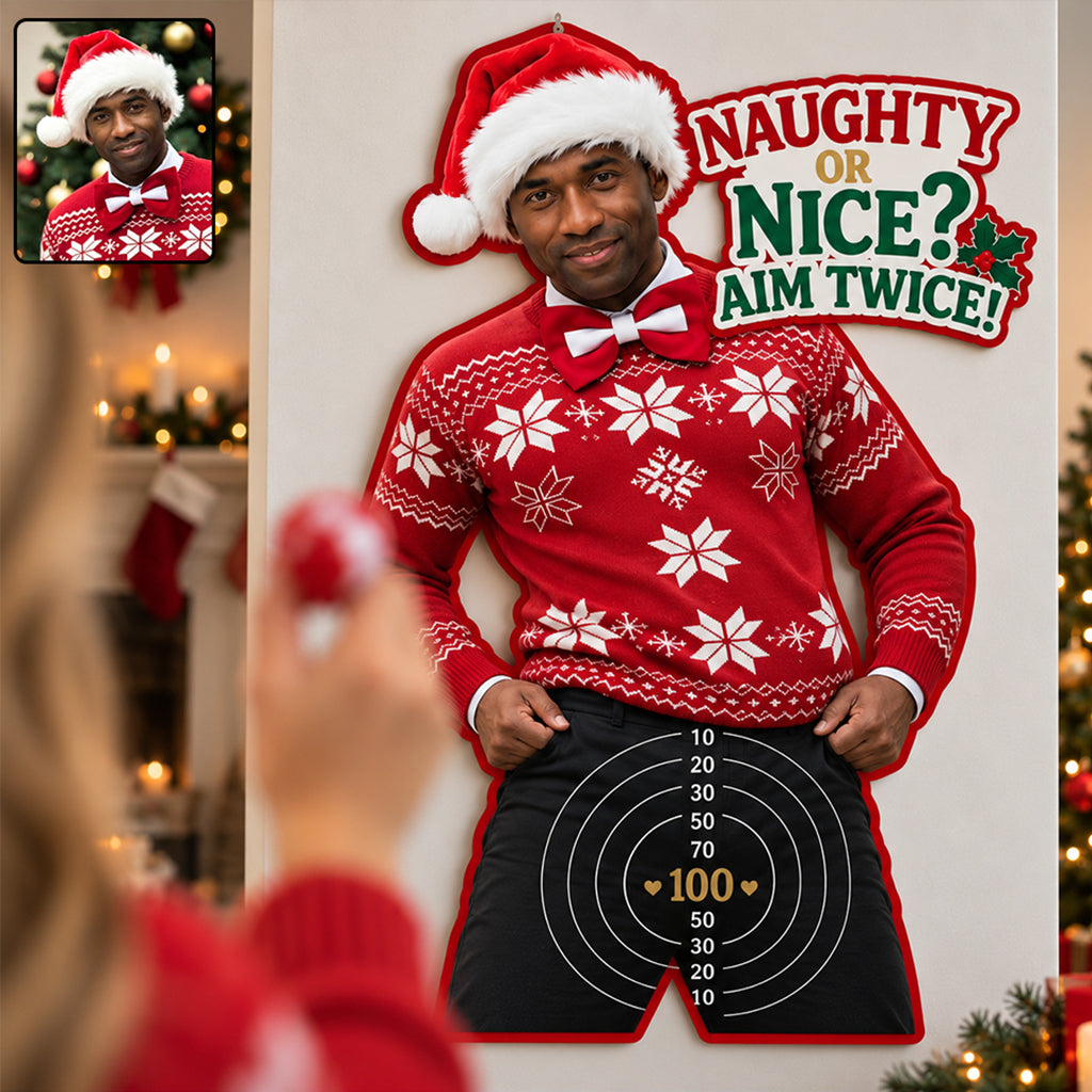 Weihnachtsnacht Würziges Spiel - Personalisierbares Paar Klebe-Dartboard-Set
