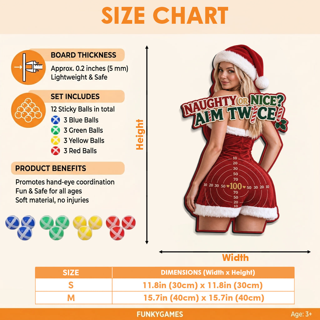 Weihnachtsnacht Würziges Spiel - Personalisierbares Paar Klebe-Dartboard-Set