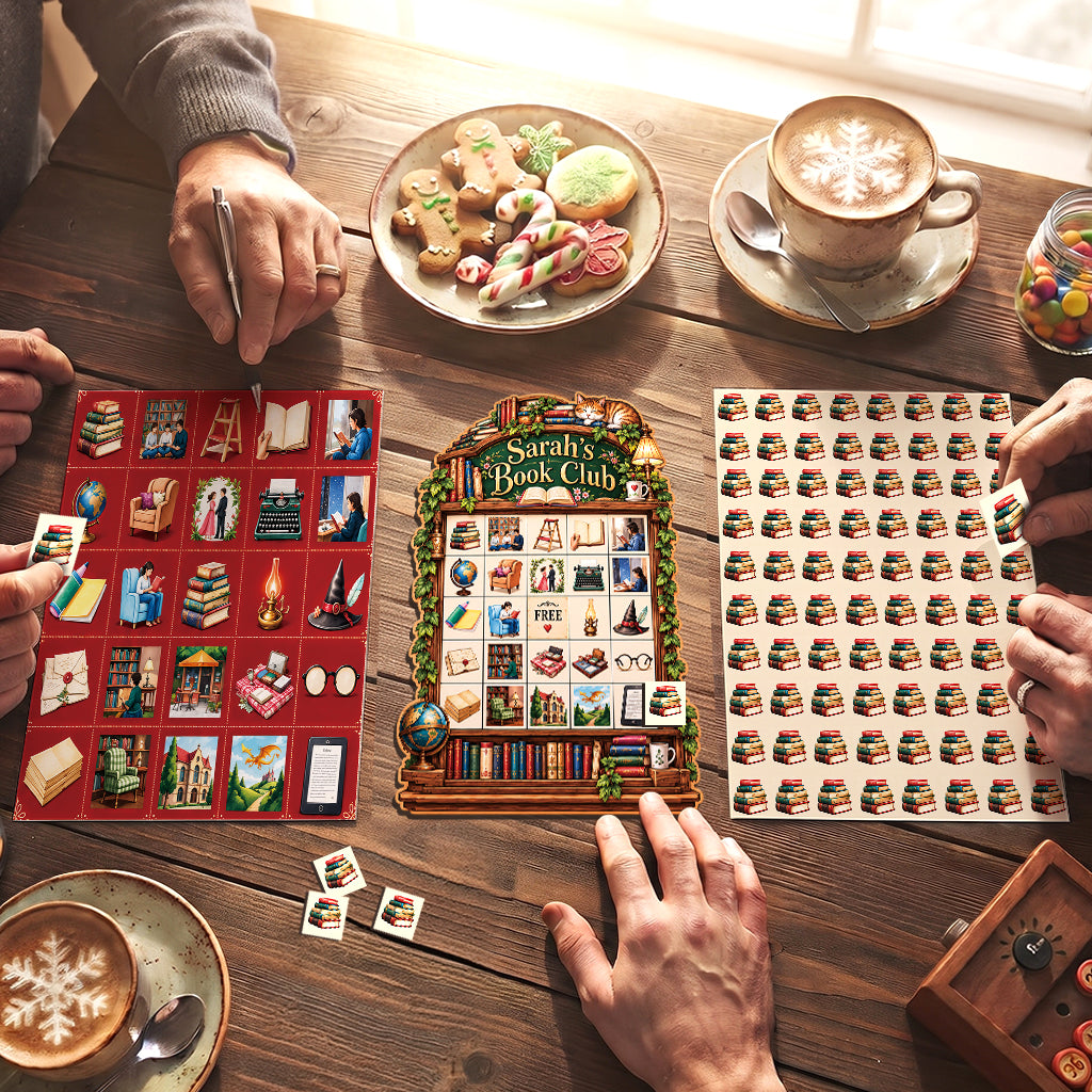 Reading Club Game - Personalized Book Bingo Card Set