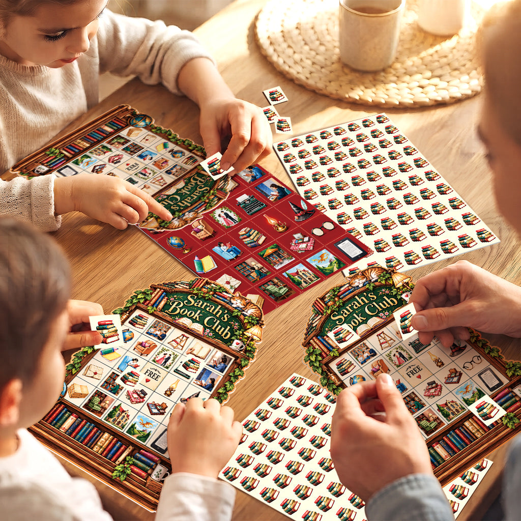 Reading Club Game - Personalized Book Bingo Card Set
