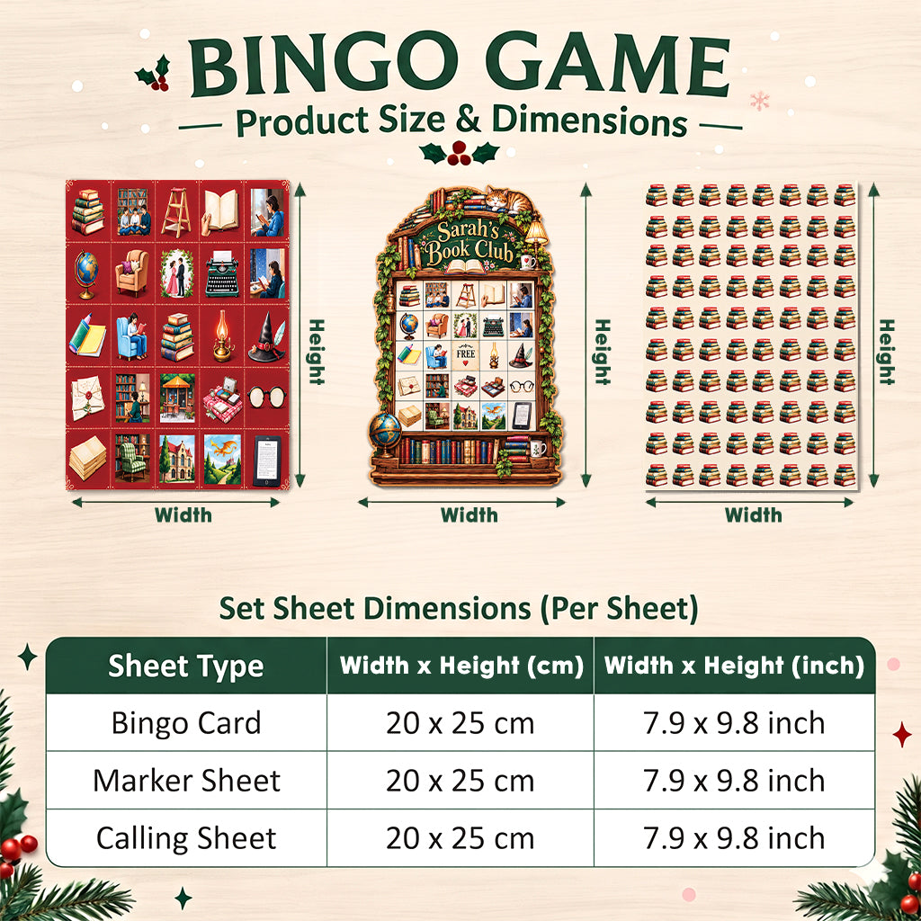 Reading Club Game - Personalized Book Bingo Card Set