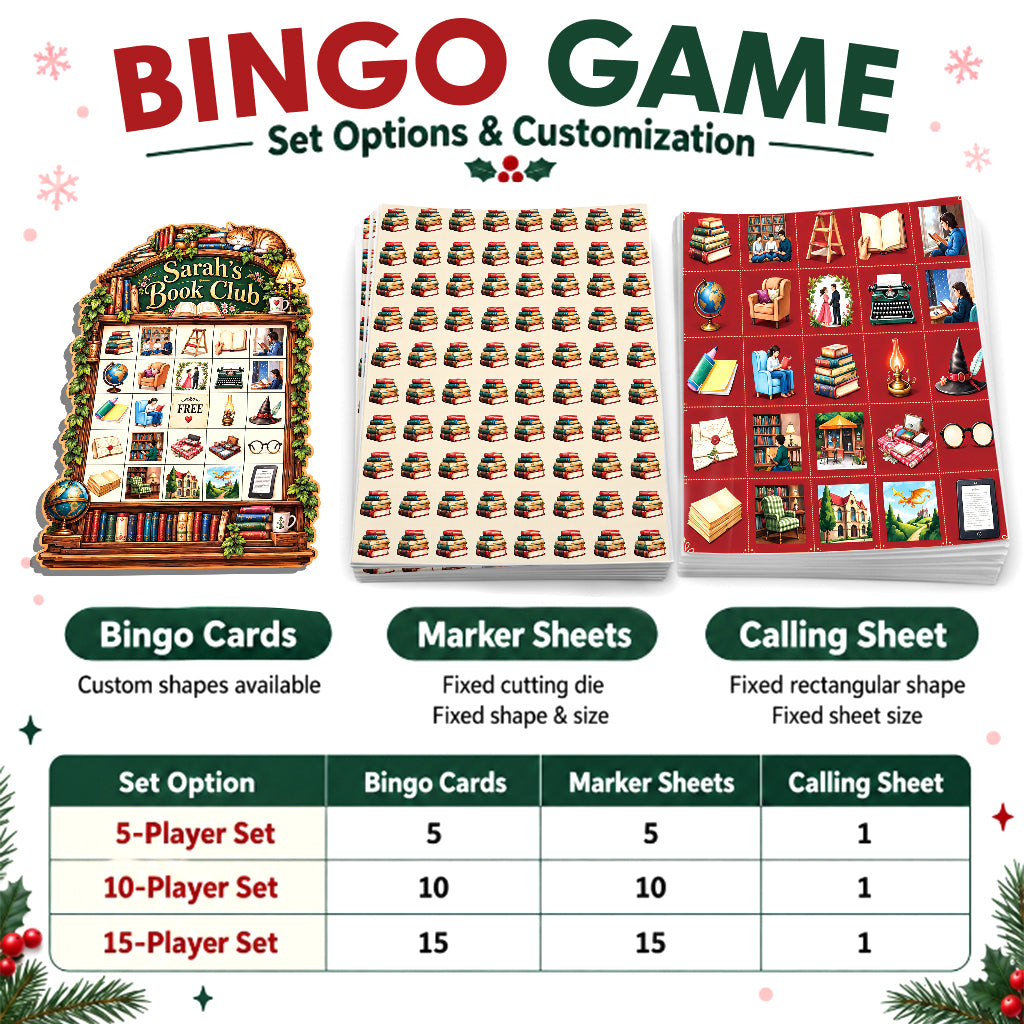 Reading Club Game - Personalized Book Bingo Card Set