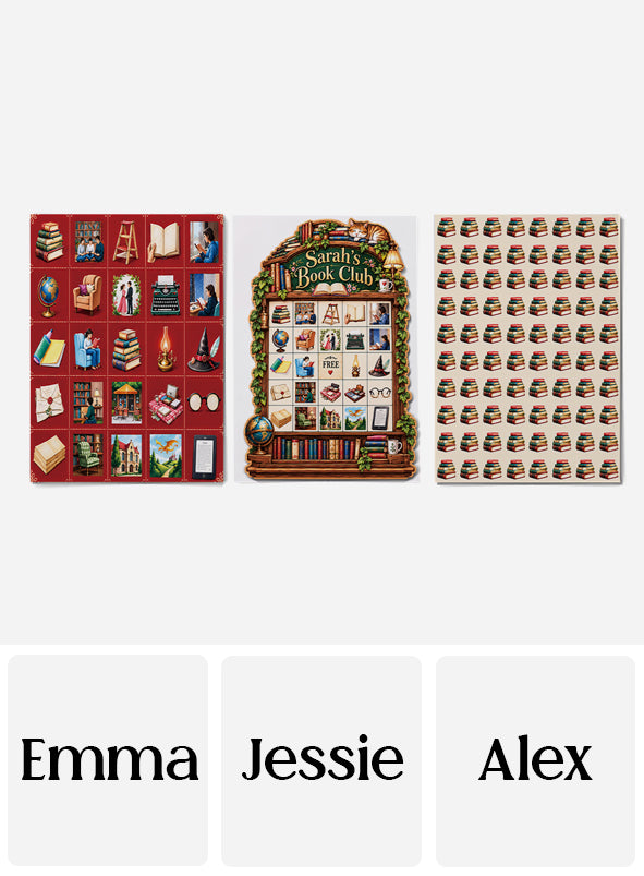 Reading Club Game - Personalized Book Bingo Card Set