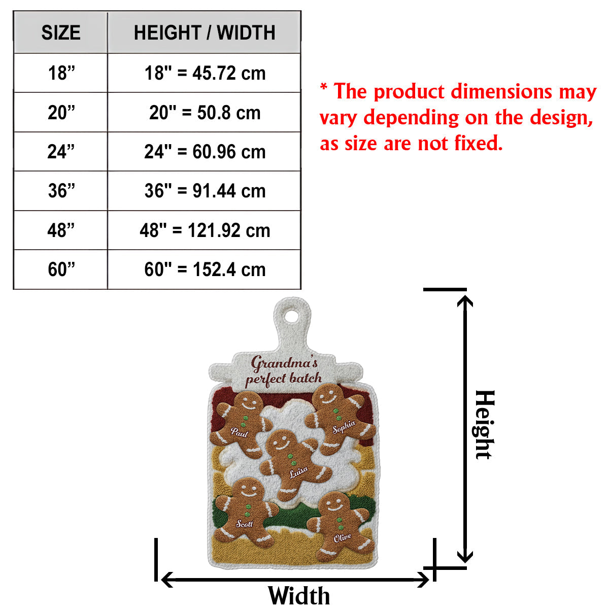 Grandma's Perfect Batch - Personalized Grandma Non-Slip Tufted Rug