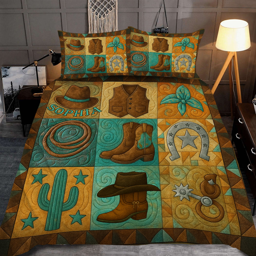 Cowgirl Wildlife - Personalized Cowgirl Bedding Set